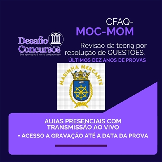 CURSO CFAQ MOÇO DE MÁQUINAS E MOÇO DE CONVÉS